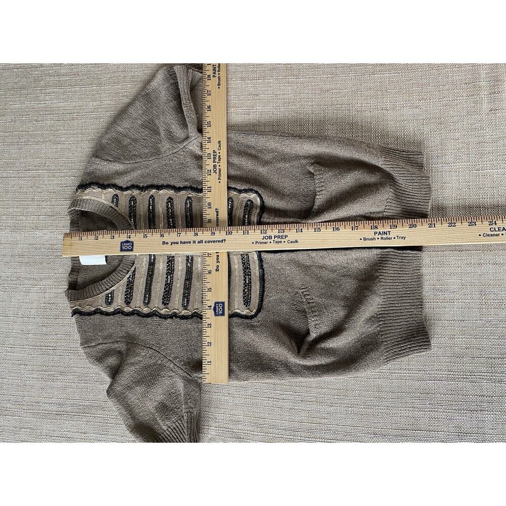 3.1 PHILLIP LIM grey black embellished short sleeve cardigan Wool Silk Linen XS - Picture 2 of 8